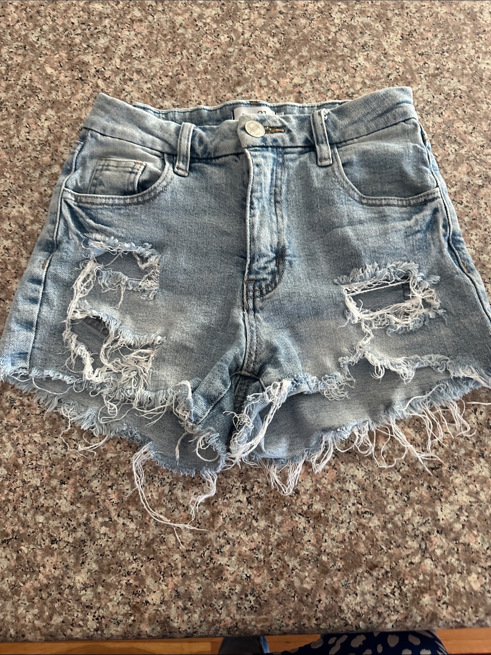 Rue21 Light Wash Distressed Denim Shorts